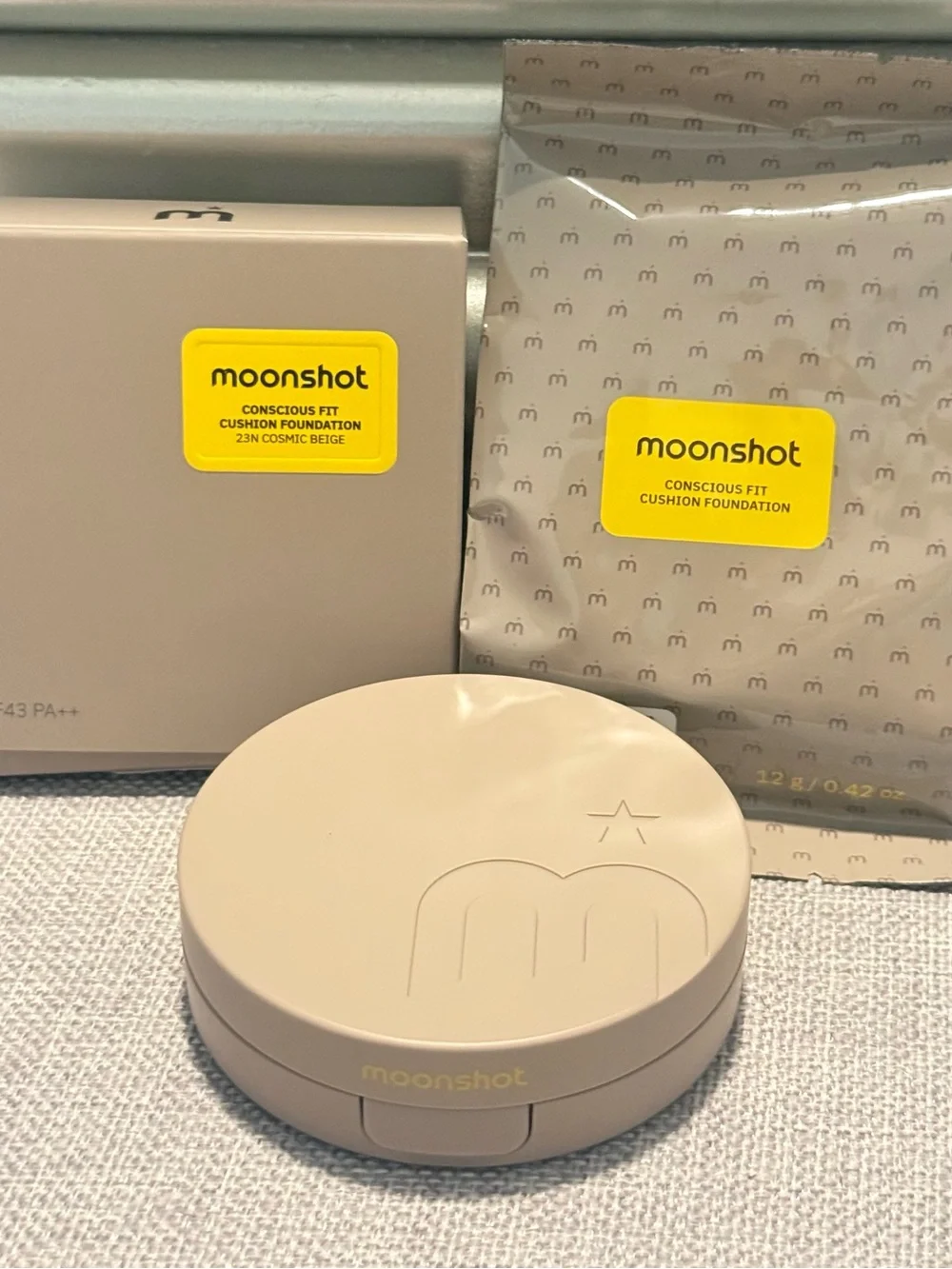 MOONSHOT KOREA Conscious Fit Cushion Foundation 23N Cosmic Beige Set + Refill